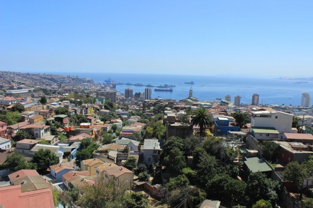 vue de la maison de Pablo Neruda à Valparaiso